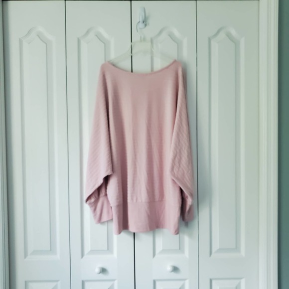Saturday Sunday Pastel Pink Soft Ribbed Sweater L Oversized Lounging Soft Comfy - Picture 10 of 11